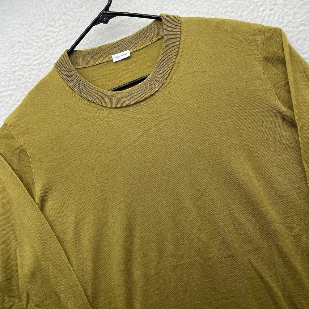 Son Of A Tailor Sweater Mens XL Extra Fine Merino Wool Olive‎ Green Crew Neck